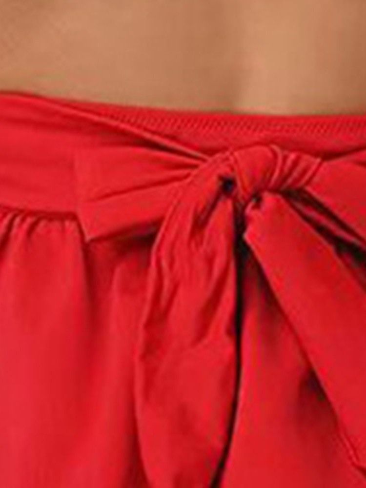 Fato De Banho Sexy Feminino Com Cordões E Decote Em V