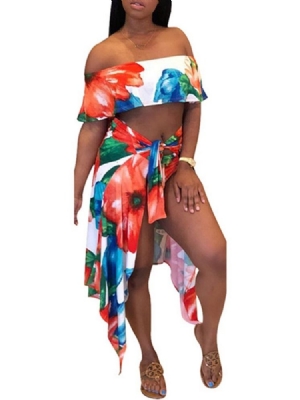 Misturas De Algodão Feminino Com Estampa De Maiô Floral Sexy