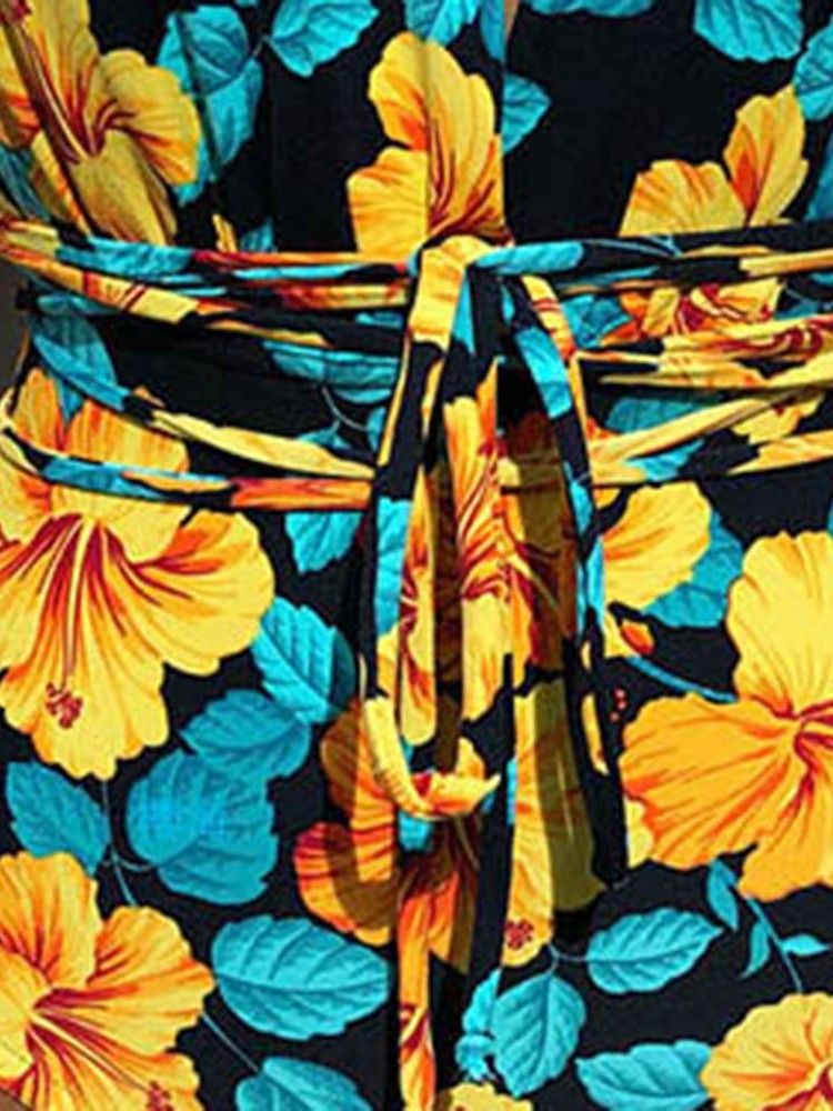 Roupa De Banho Feminina Floral Sem Costas