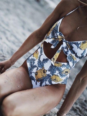 Roupa De Banho Floral Com Renda Feminina Sexy
