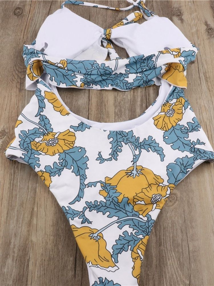 Roupa De Banho Floral Com Renda Feminina Sexy
