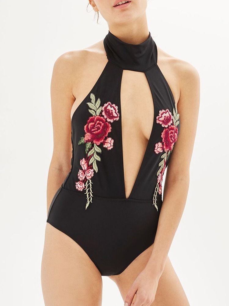 Roupa De Banho Floral Sexy De Uma Peça Feminina