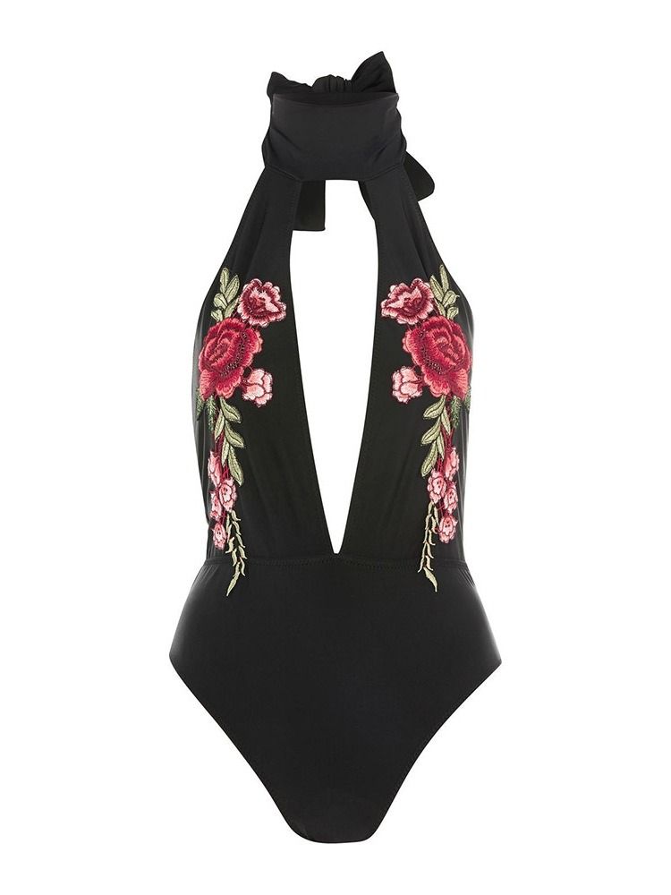 Roupa De Banho Floral Sexy De Uma Peça Feminina