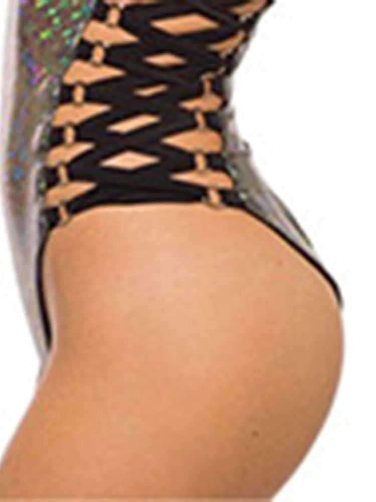 Roupa De Banho Sexy Com Bloco De Cor Com Zíper Feminino