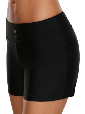 Shorts Feminino Simples De Botão Liso