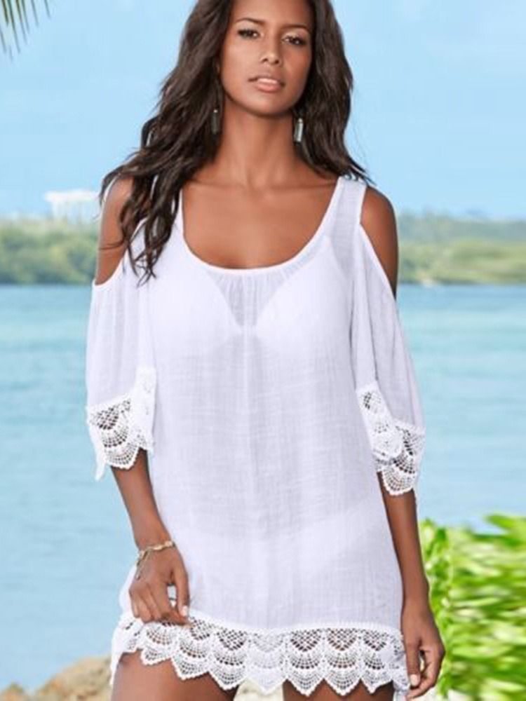 Tops Femininos De Renda E Ombro Frio Para Praia