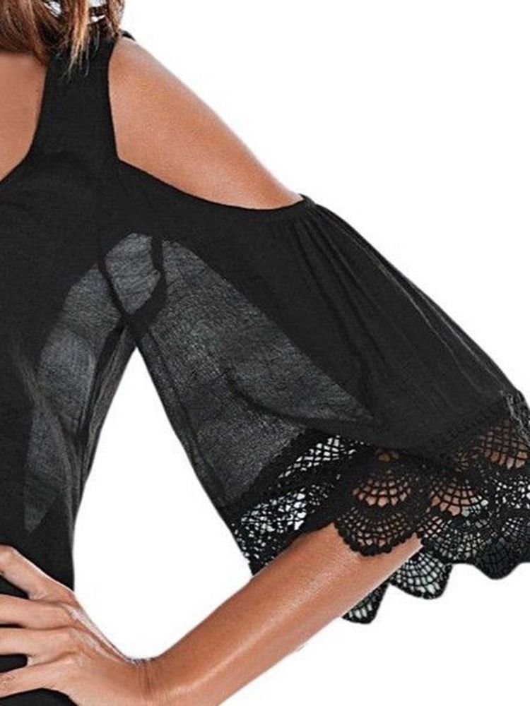 Tops Femininos De Renda E Ombro Frio Para Praia