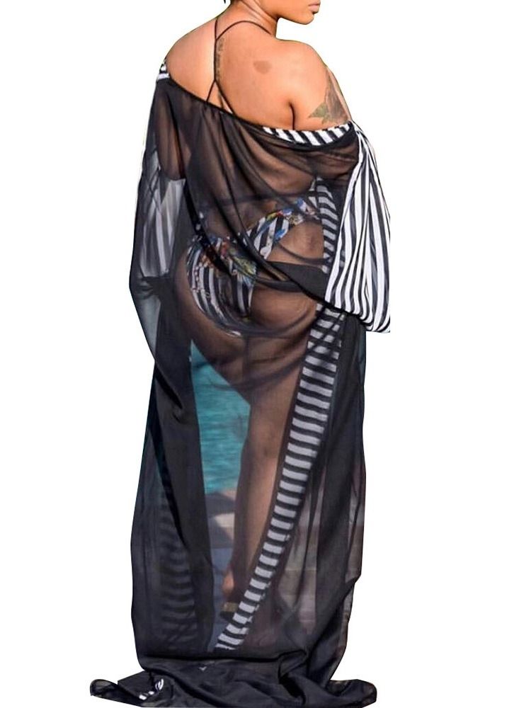 Traje De Banho Feminino Com Listras De Uma Peça Ocidental