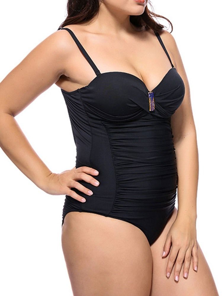 Traje De Banho Feminino Com Pregas Liso Diamante