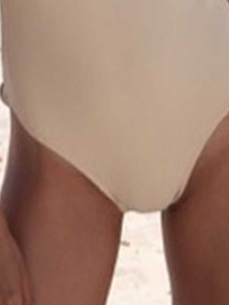 Traje De Banho Feminino Falbala Plain Beach Look