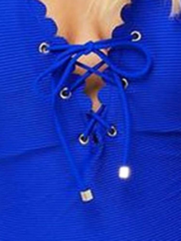 Traje De Banho Sexy Feminino Com Cordões
