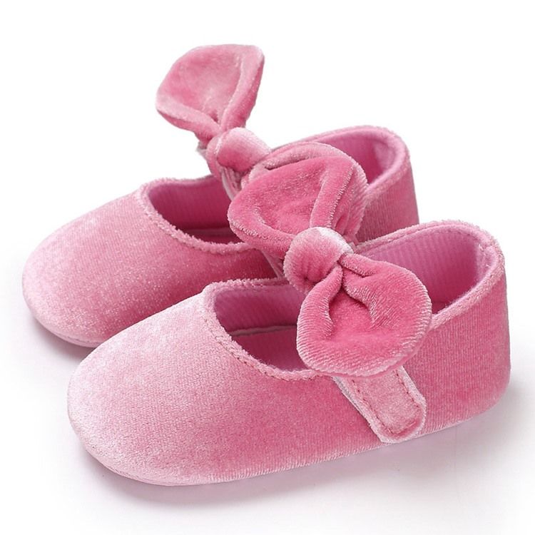 Sapatilhas De Velcro Bowknot Para Crianças