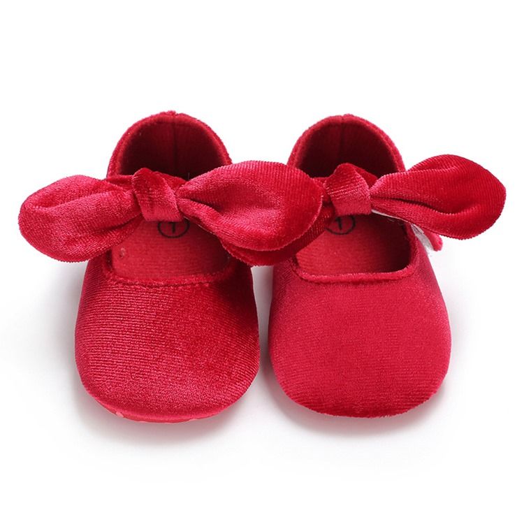Sapatilhas De Velcro Bowknot Para Crianças