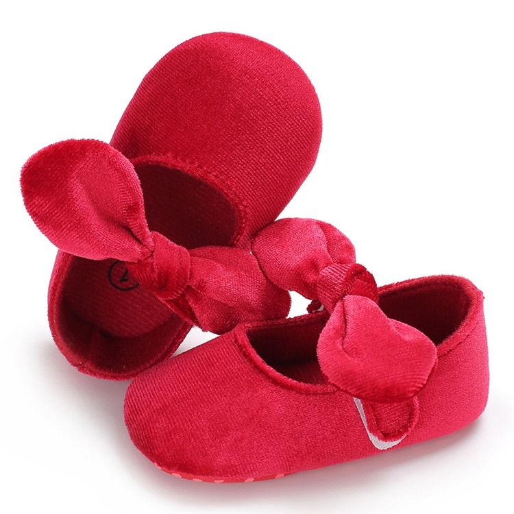 Sapatilhas De Velcro Bowknot Para Crianças