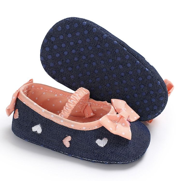 Sapatos De Criança De Bolinhas Bordados