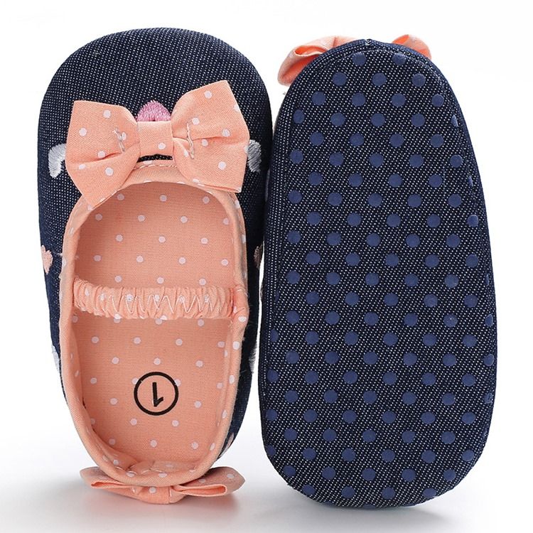 Sapatos De Criança De Bolinhas Bordados