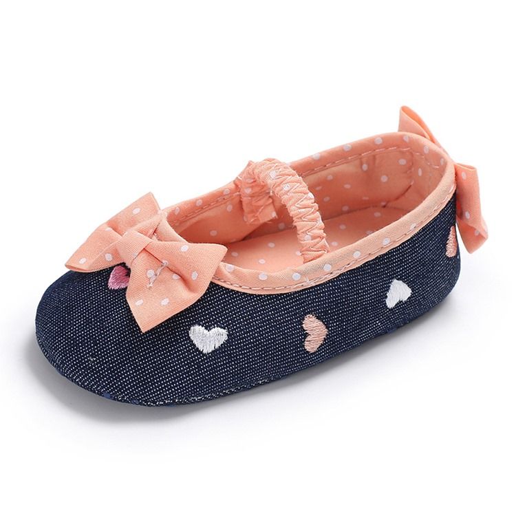Sapatos De Criança De Bolinhas Bordados