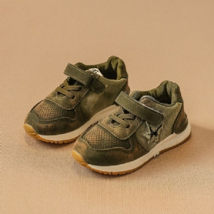 Sapatos Infantis Lisos De Velcro