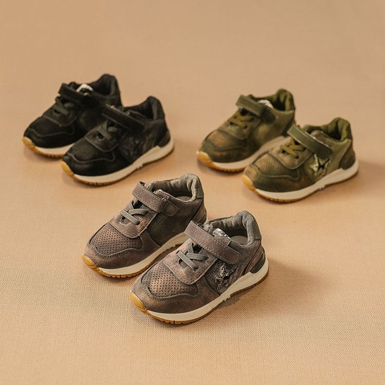 Sapatos Infantis Lisos De Velcro
