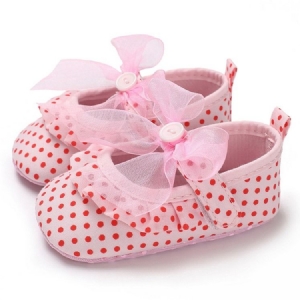 Sapatos Infantis De Velcro Com Bolinhas