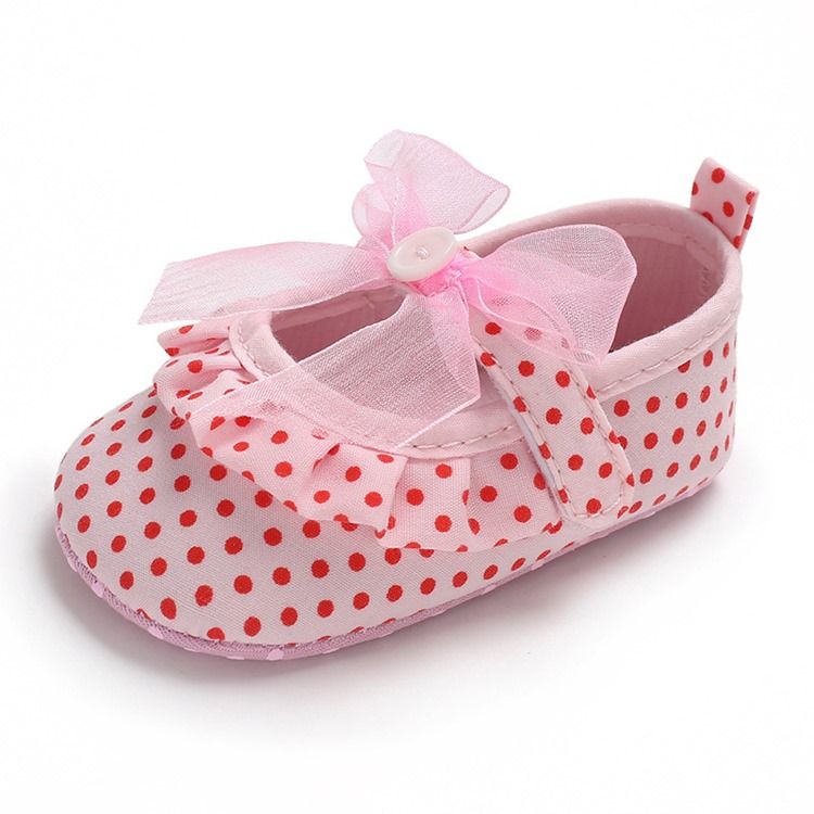 Sapatos Infantis De Velcro Com Bolinhas