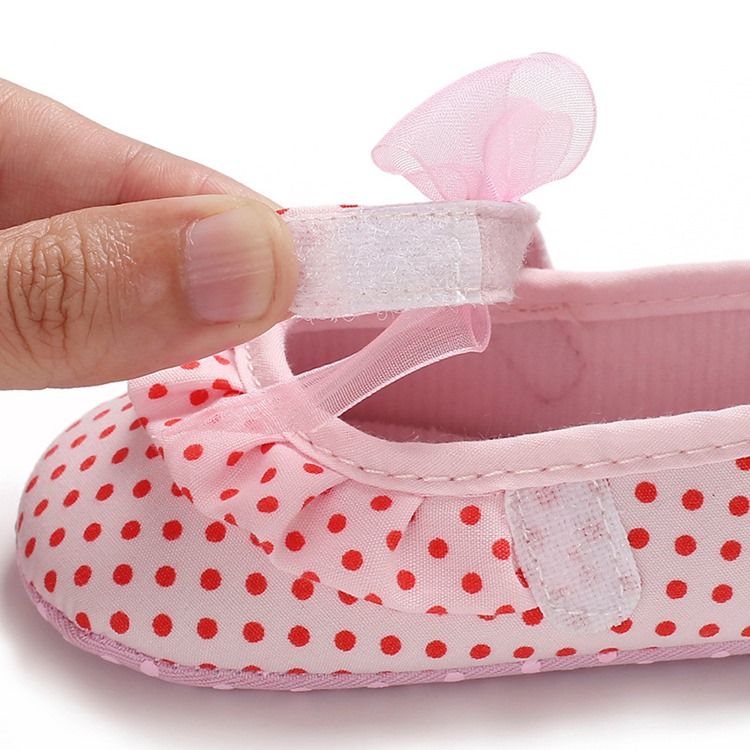 Sapatos Infantis De Velcro Com Bolinhas