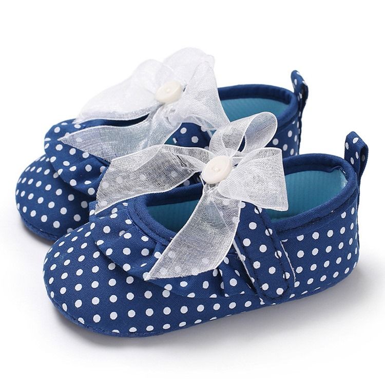 Sapatos Infantis De Velcro Com Bolinhas