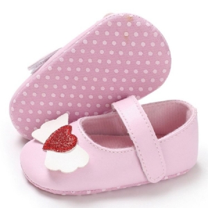 Sapatos Infantis De Velcro Em Forma De Coração Em Pu
