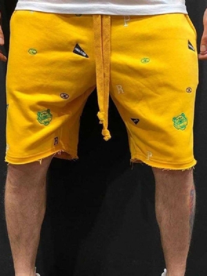 Calça Casual Masculina De Patchwork Outono