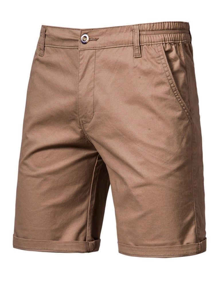 Calça Casual Masculina Reta Com Zíper De Bolso