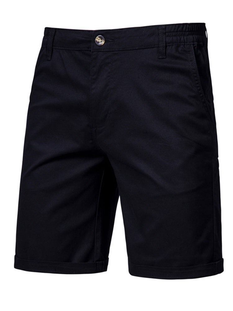 Calça Casual Masculina Reta Com Zíper De Bolso