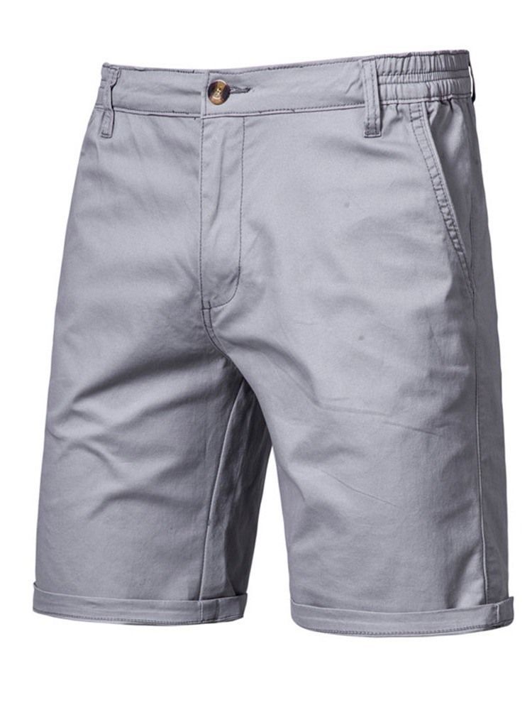 Calça Casual Masculina Reta Com Zíper De Bolso