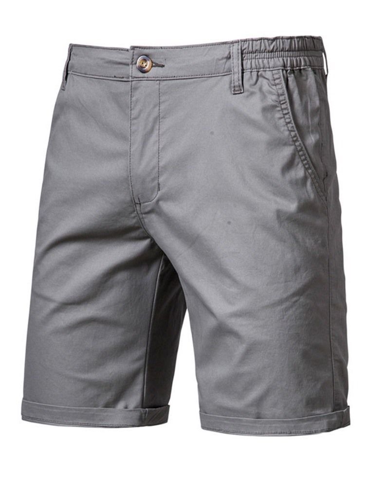 Calça Casual Masculina Reta Com Zíper De Bolso