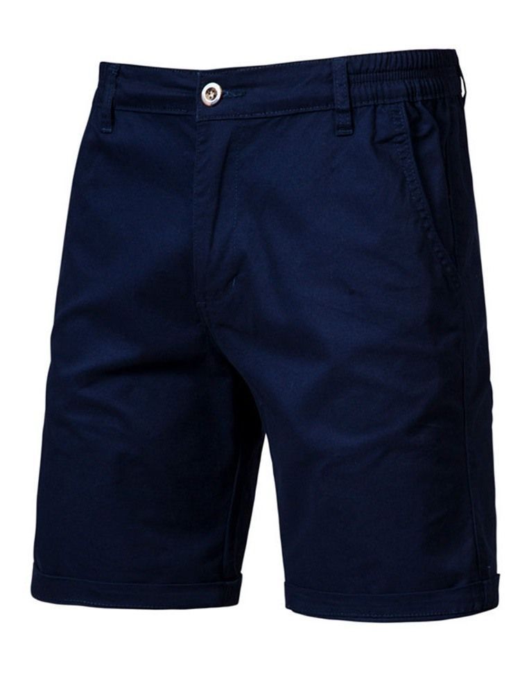 Calça Casual Masculina Reta Com Zíper De Bolso