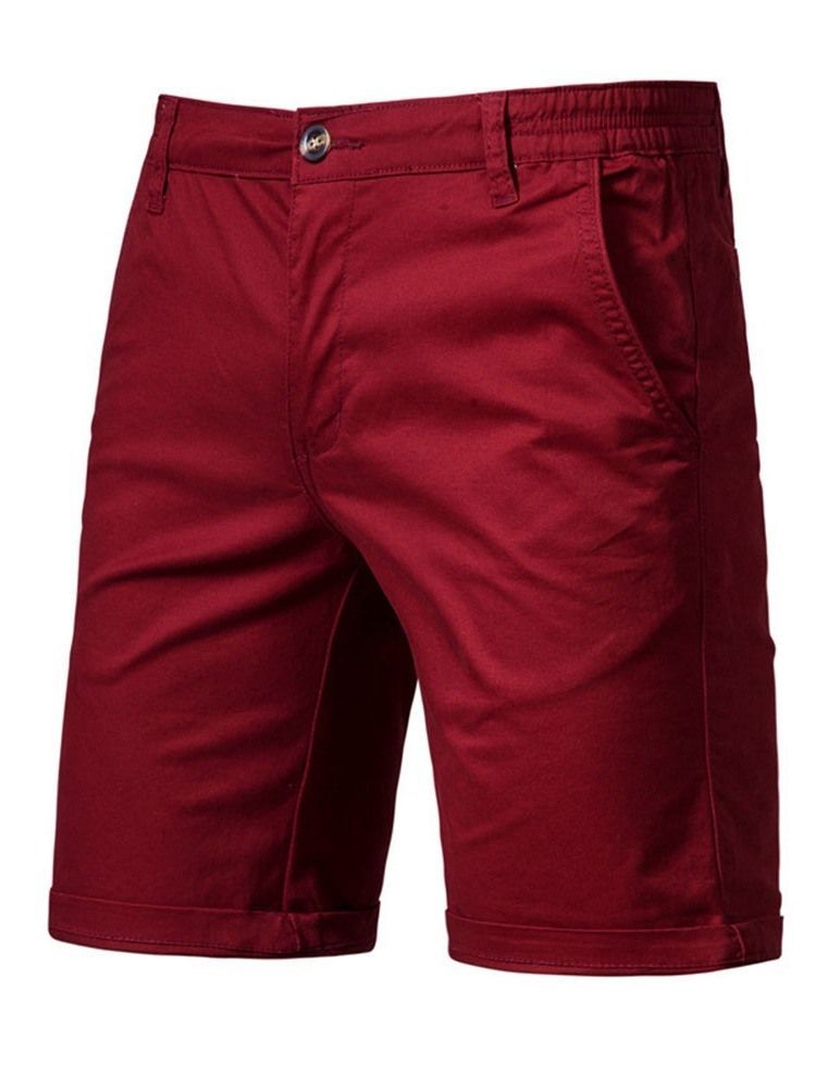 Calça Casual Masculina Reta Com Zíper De Bolso