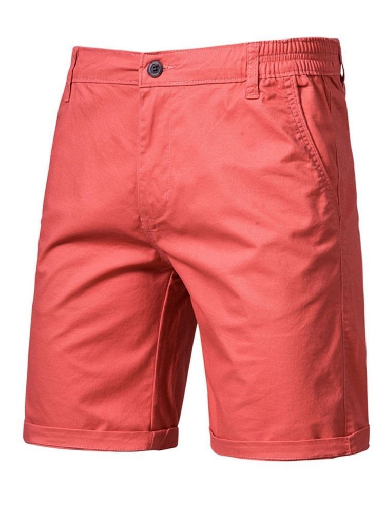 Calça Casual Masculina Reta Com Zíper De Bolso