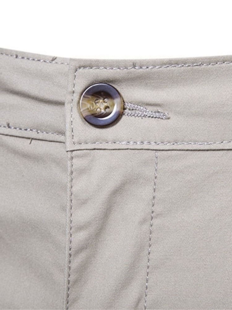 Calça Casual Masculina Reta Com Zíper De Bolso