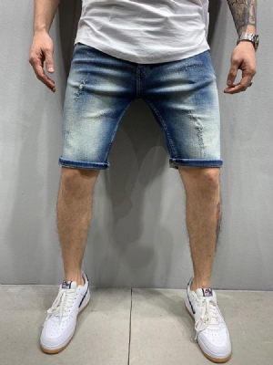 Calça Jeans Com Zíper De Cintura Média E Zíper Masculino