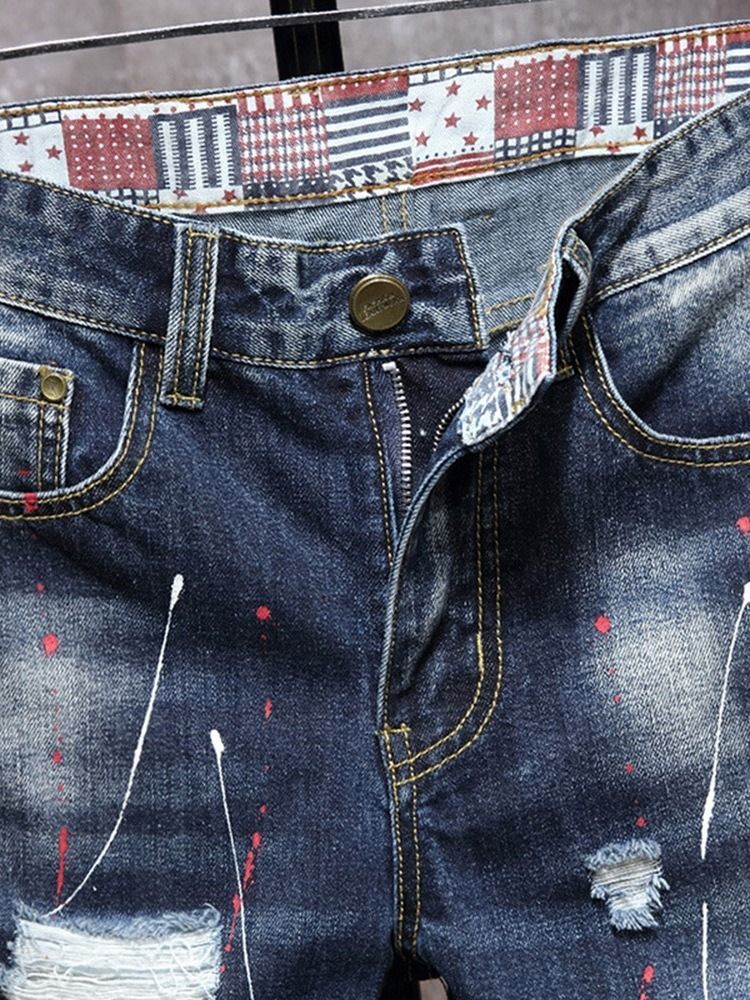 Calça Jeans Masculina Coreano Com Bolso Reto E Cintura Média
