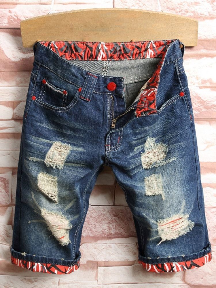 Calça Jeans Masculina Europeia Com Zíper Reto
