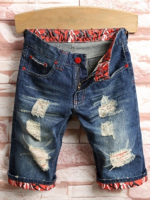Calça Jeans Masculina Europeia Com Zíper Reto