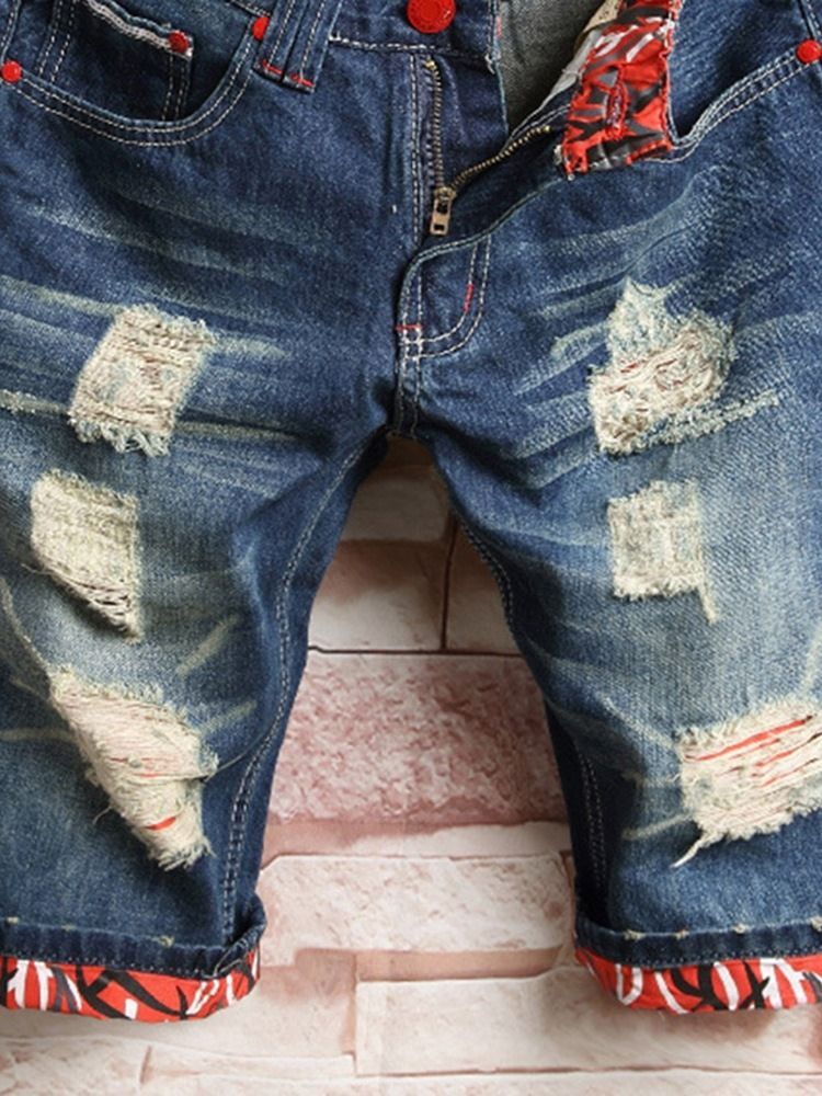 Calça Jeans Masculina Europeia Com Zíper Reto