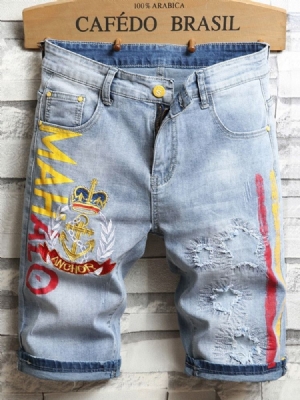 Calça Jeans Masculina Europeia Reta De Cintura Média