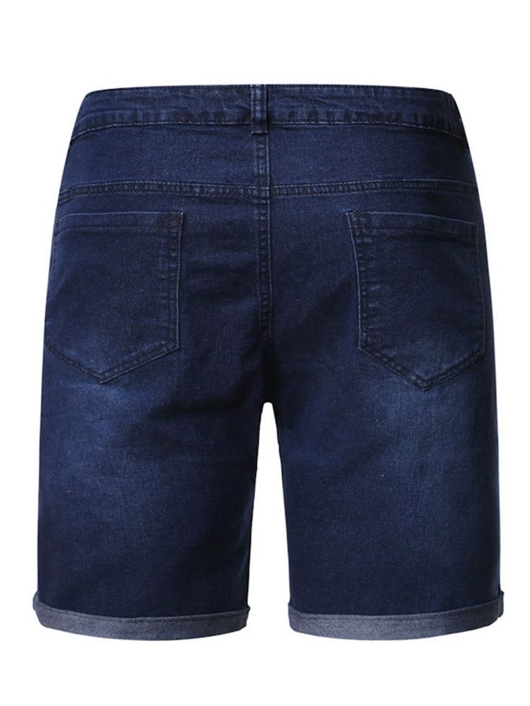 Calção Liso Liso Com Orifício Reto Médio Cintura Baixa Calção Casual Masculino