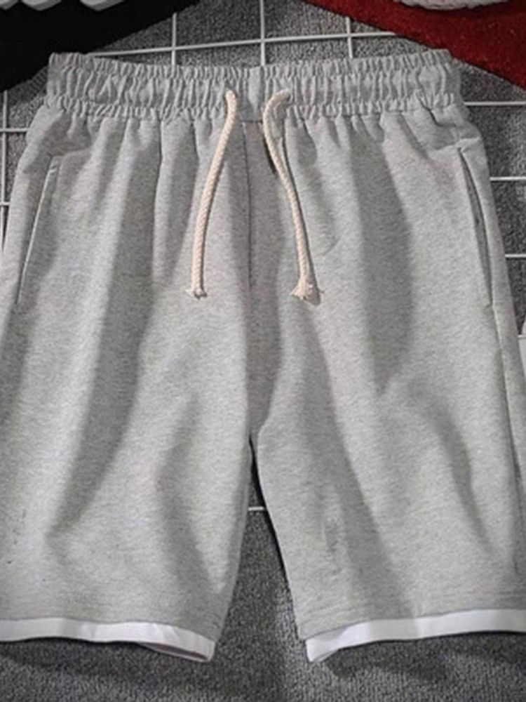 Calças Casuais Masculinas Retas Com Cordões
