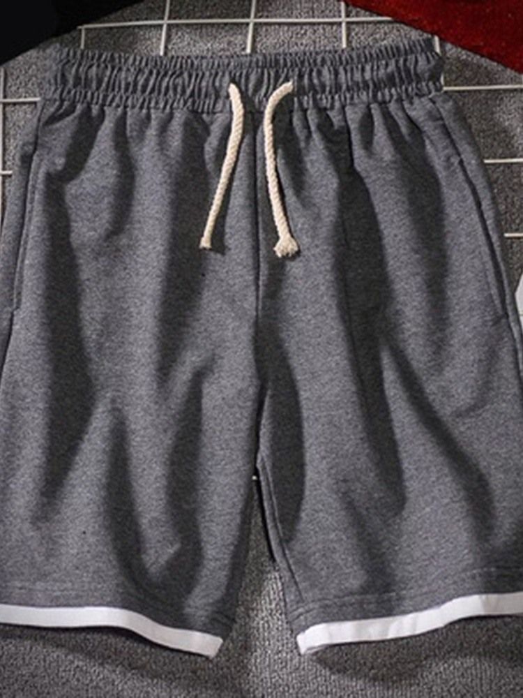 Calças Casuais Masculinas Retas Com Cordões
