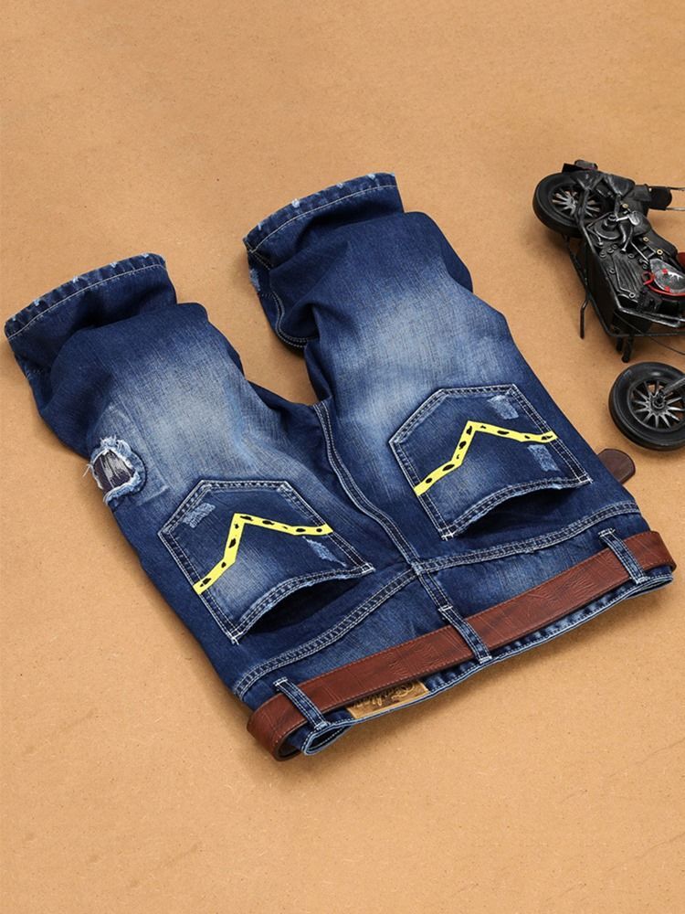 Calções Denim Slim Masculino Buracos