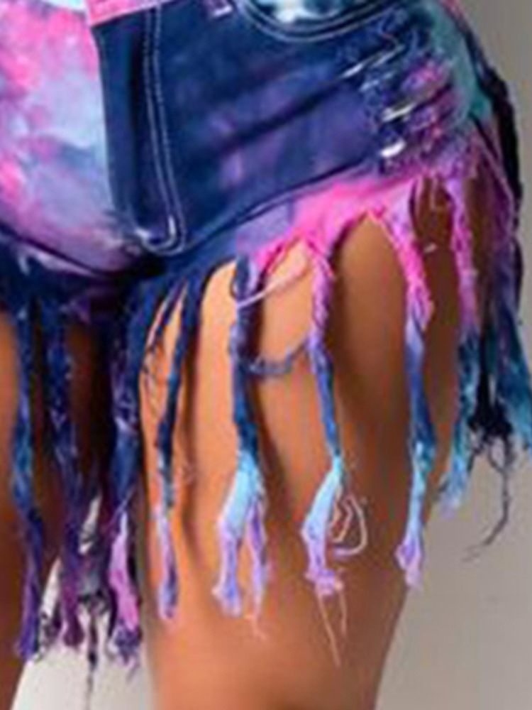 Calções Femininos De Cor Block Bellbottoms Com Zíper Slim