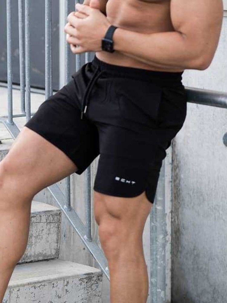 Calções Masculinos Estreitos De Bolso Casual Com Cordões Femininos