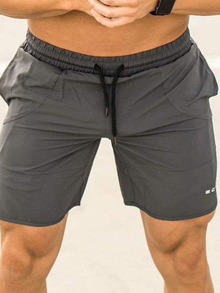 Calções Masculinos Estreitos De Bolso Casual Com Cordões Femininos